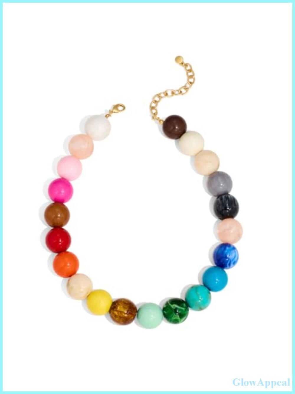 Chunky Beaded Choker Necklace Resin Beads Boho Statement